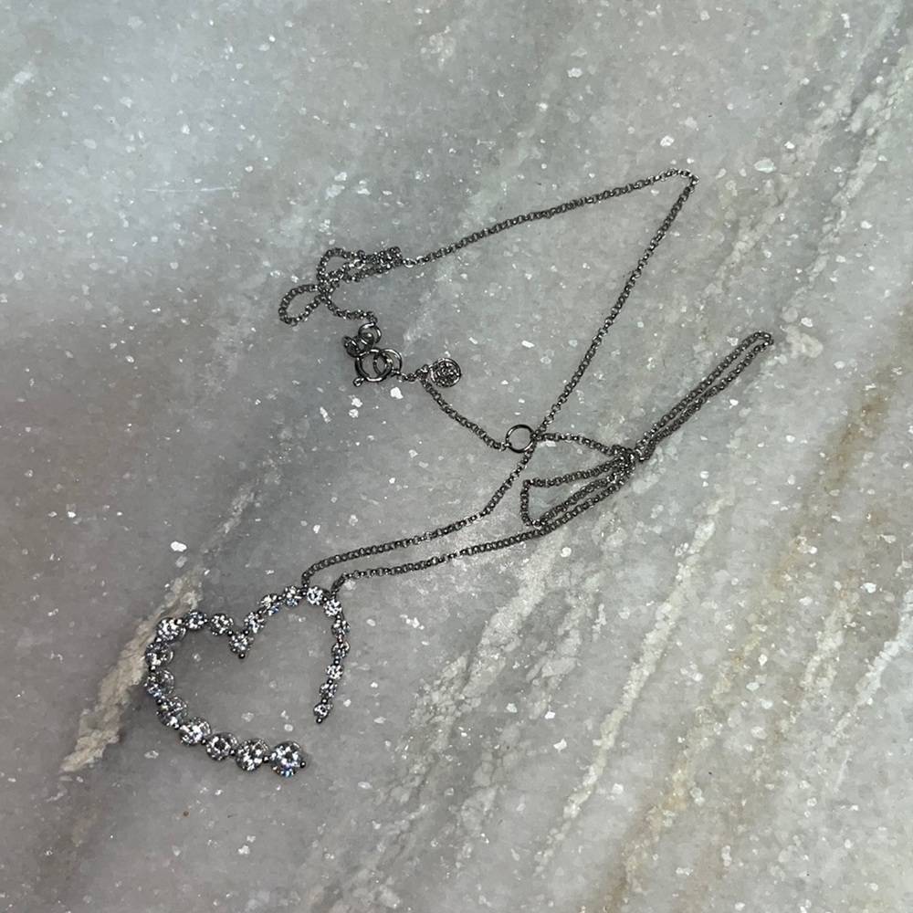 Sterling Silver CZ Heart Necklace Cubic zirconia 925